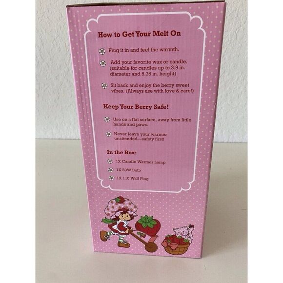 Strawberry Shortcake Candle Warmer Lamp Glass Shade Wood Base W/ Timer VIRAL NEW main image 11
